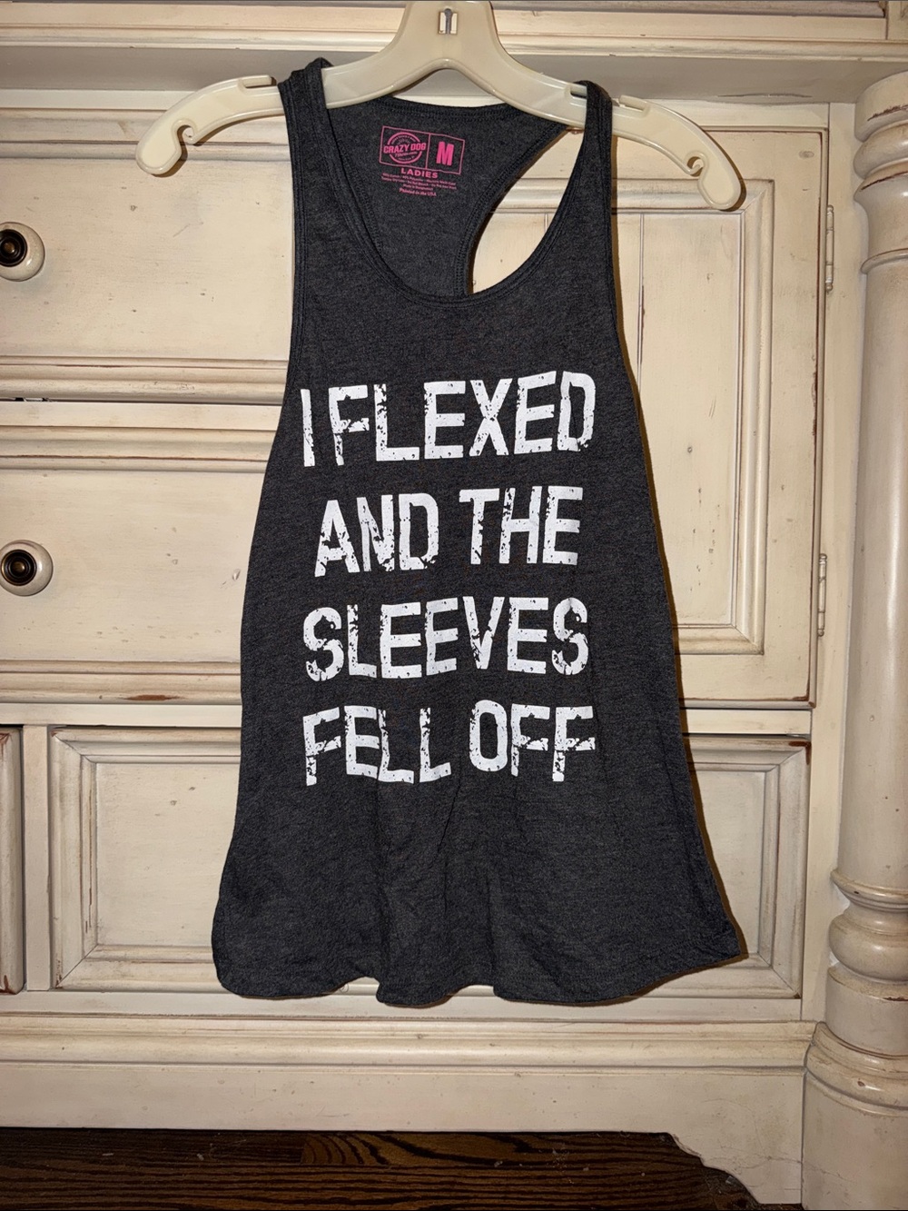 Crazy Dog T-Shirts Dark Grey Graphic Muscle Tank